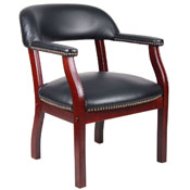 Boss Captain's guest, accent or dining chair in Black Vinyl, B9540-BK